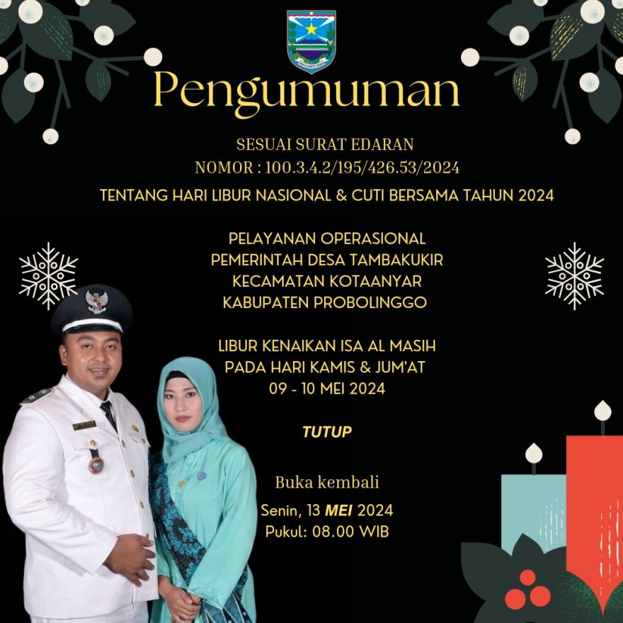 Pengumuman- Pelayanan Operasional Pemerintah Desa Tambakukir